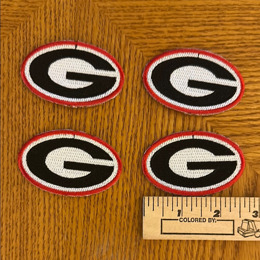 Georgia Bulldogs Red and Black Oval Patches